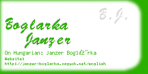 boglarka janzer business card